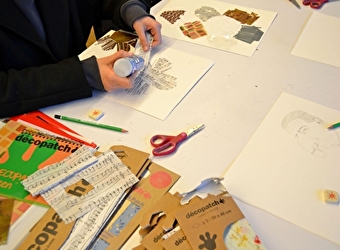 Musée de l'Abbaye - Atelier : Tableau en papiers déchirés - SAINT-CLAUDE