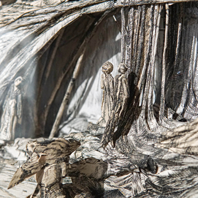 Musée de l'Abbaye - Atelier : Tableau en papiers déchirés